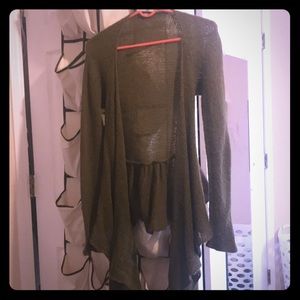 Wool open front sweater